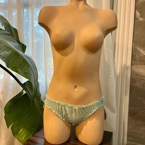 Victoria's Secret Blue Ruffled Panties Cheekini petit bikini I Said Yes!NWTSmall